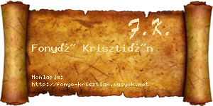 Fonyó Krisztián névjegykártya